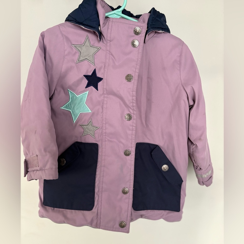 Hanna Andersson - Adorable Lavender & Navy Blue Spring Jacket - Size 90 - 3T
